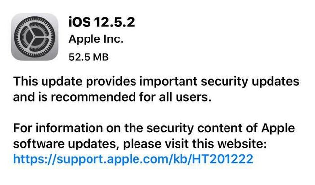 连平苹果手机维修分享iOS12.5.2发布，建议所有老苹果用户安装 